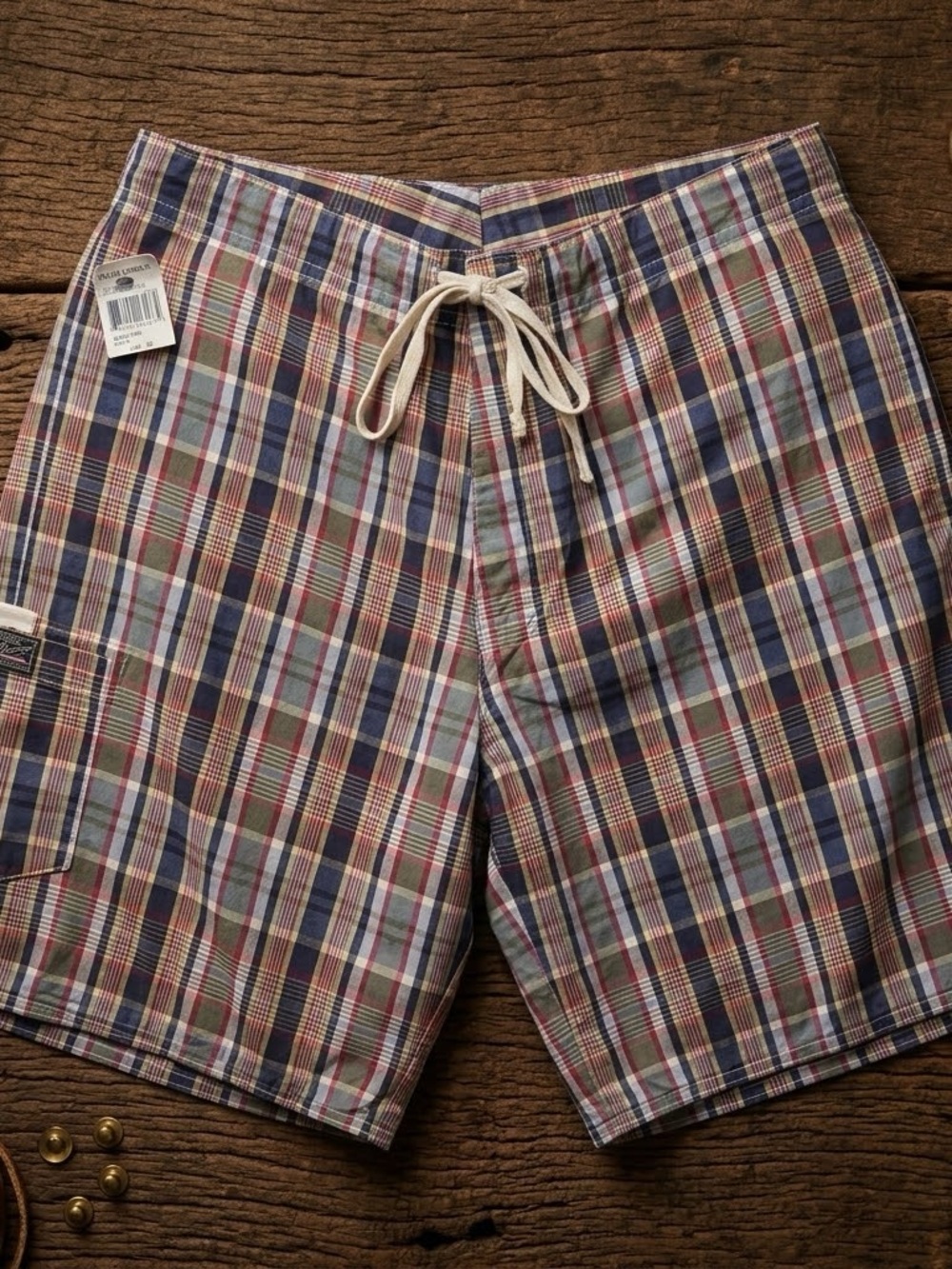 Polo by Ralph Lauren Men's Plaid Swim Trunks - Navy, Red, Green